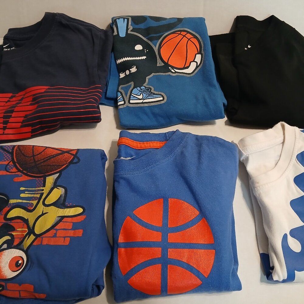 NIKE basketball youth boys bundle lot 6 shirts Medium
